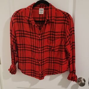 PINK Victoria's Secret Red and Black Plaid Shirt